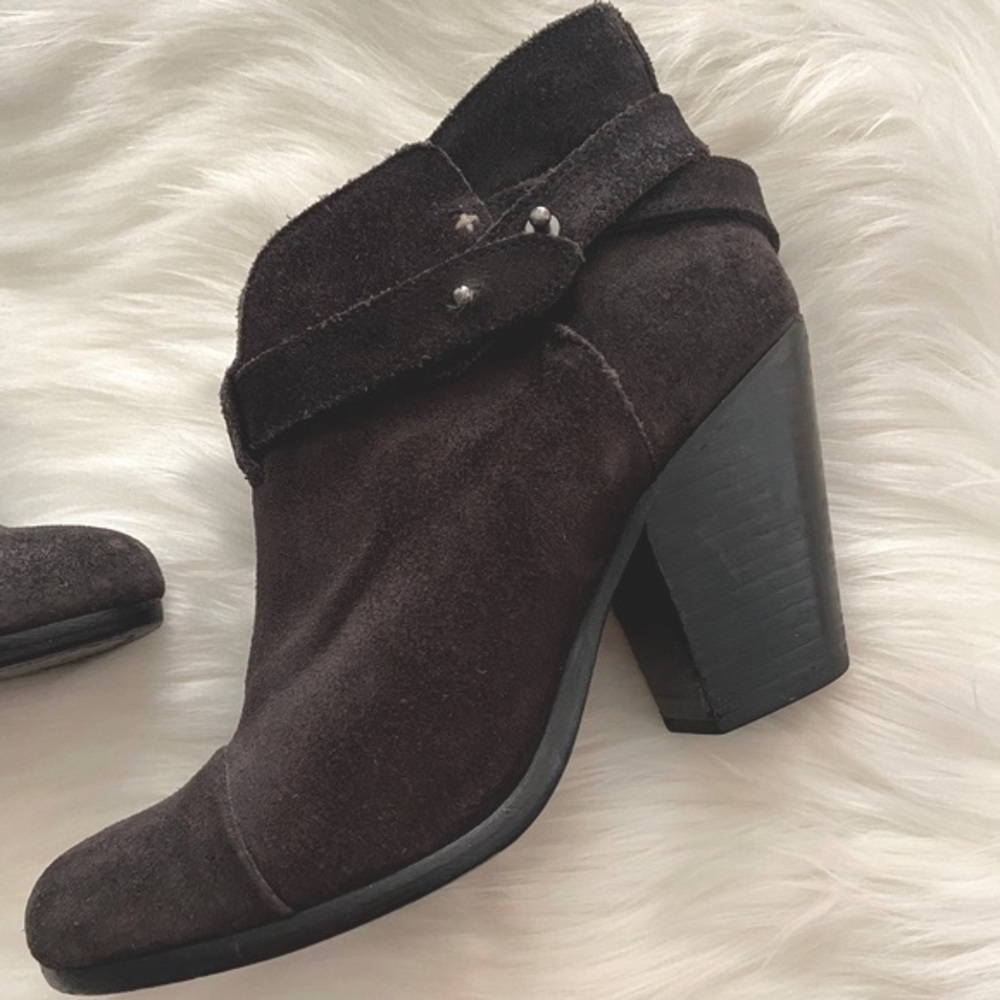 #243 Rag & Bone Soft Black Distressed Boho Leather Heel Boots - Picture 10 of 17